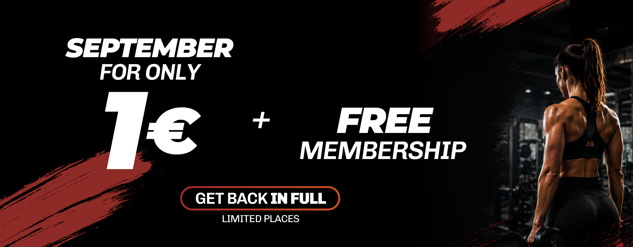 September promotion at Entrena-T 24h: train for only €1 with free membership registration. Limited-time offer.