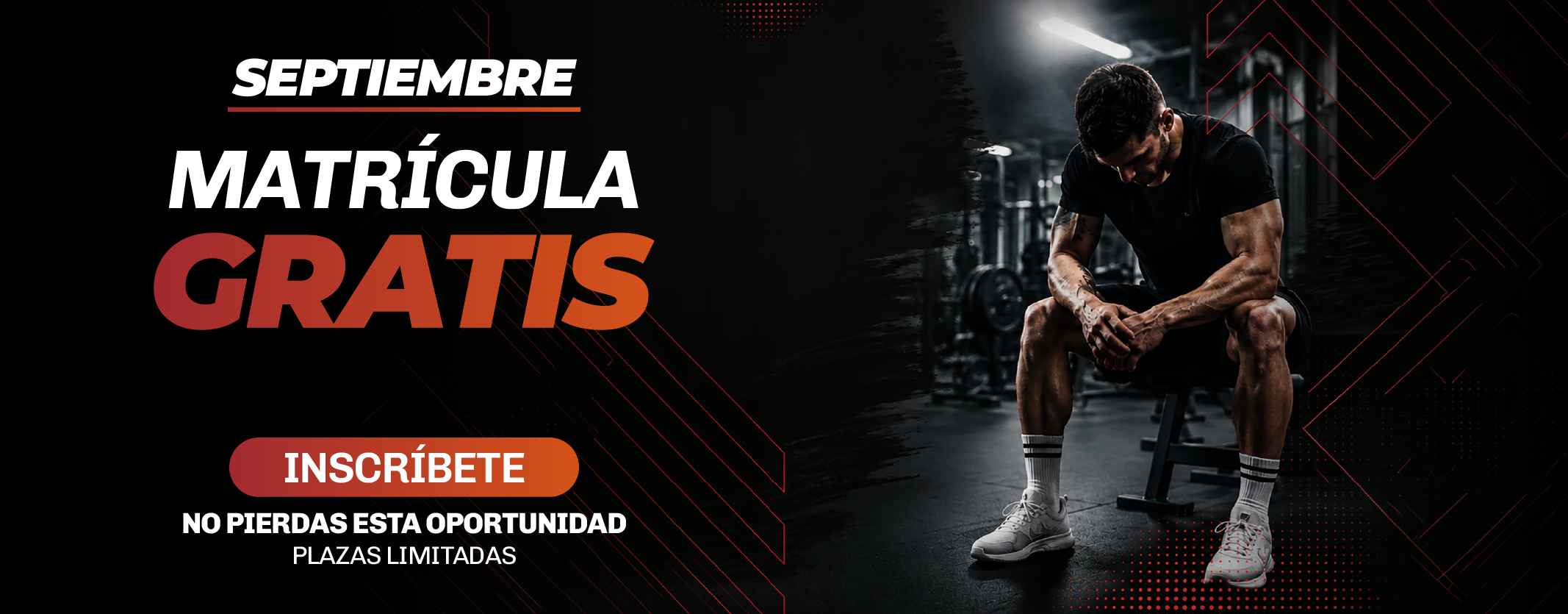 Banner promocional de Entrena-T 24h con matrícula gratis durante septiembre. Oferta por tiempo limitado y plazas limitadas.